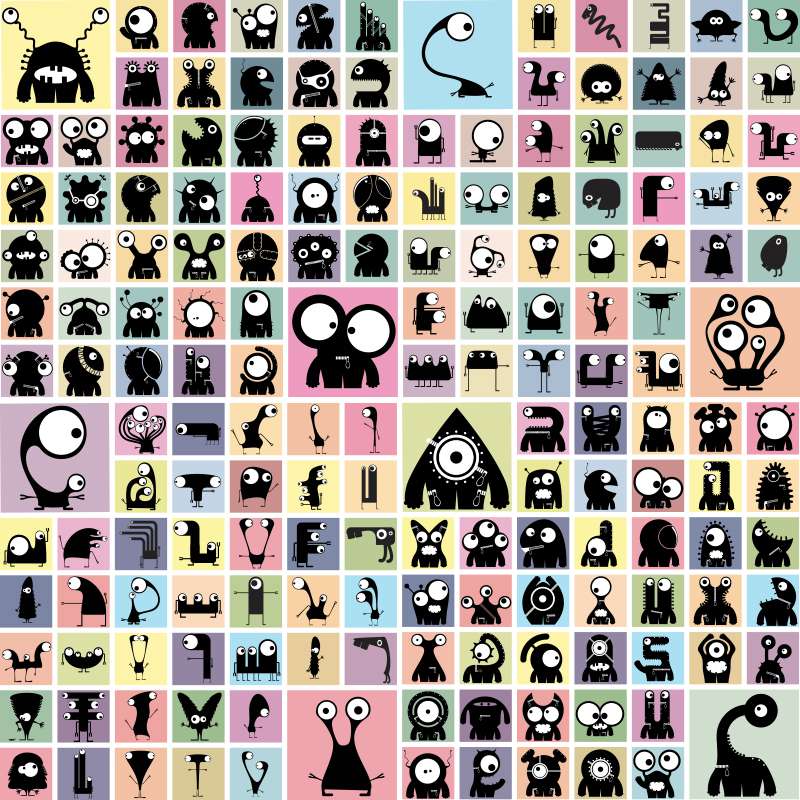 Carta da parati Funny Monsters Carta da parati Funny Monsters