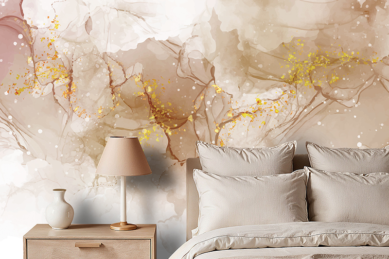 Carta da parati Gold Flowers
