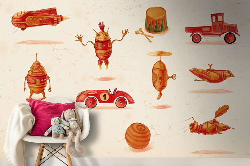 Carta da parati Toys old