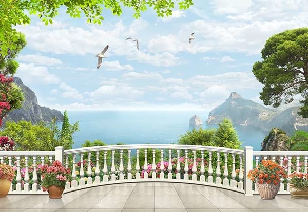 Carta da parati Balcone vista arcipelago
