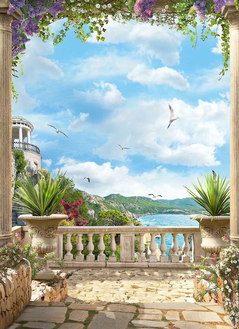 Carta da parati Balcone con glicini