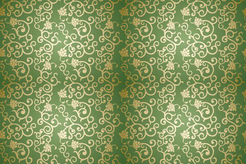 Carta da parati Pattern fiori oro