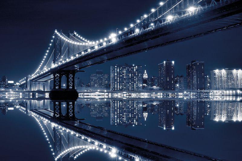 Carta da parati New York, Brooklyn Bridge Riflesso