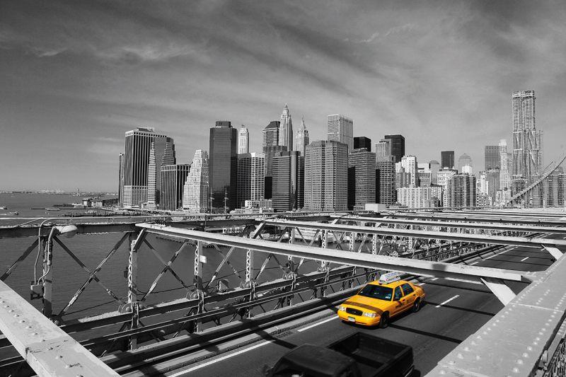 Carta da parati New York, Brooklyn Bridge Taxi 1