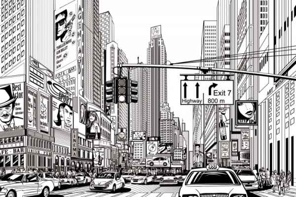 Carta da parati Disegno New York
