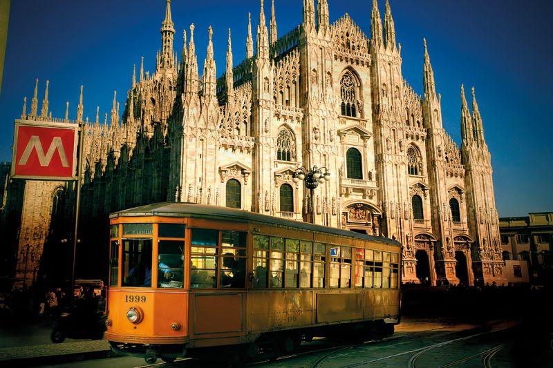 Carta da parati Milano, Duomo e Tram