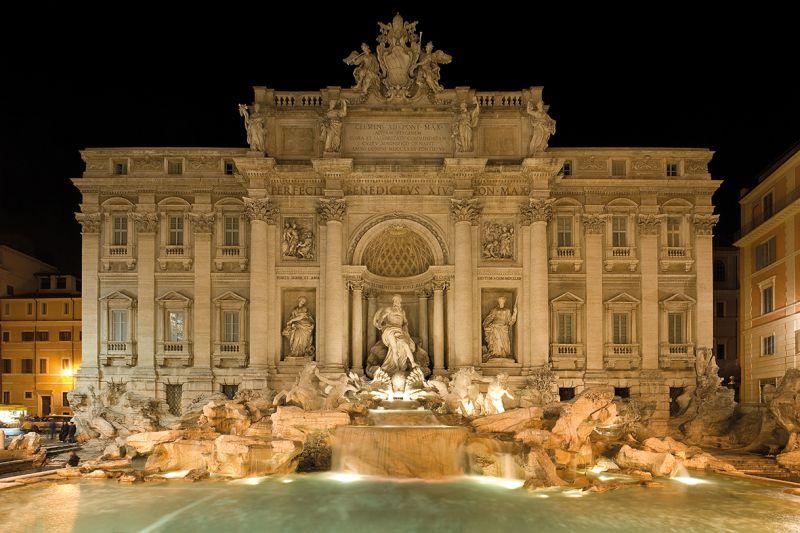 Carta da parati Roma, Fontana di Trevi Night