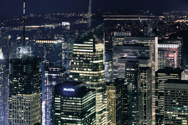 Carta da parati New York, Manhattan al Tramonto