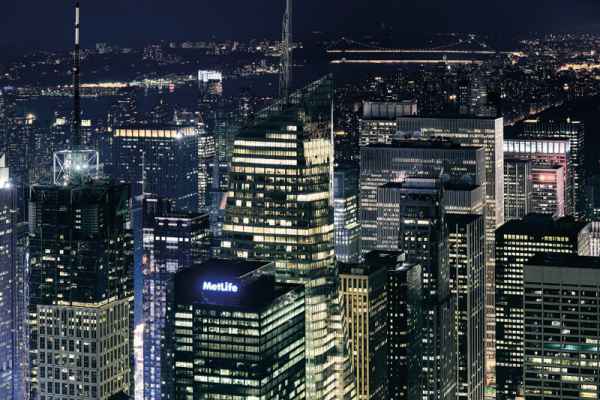 Carta da parati New York, Manhattan al Tramonto