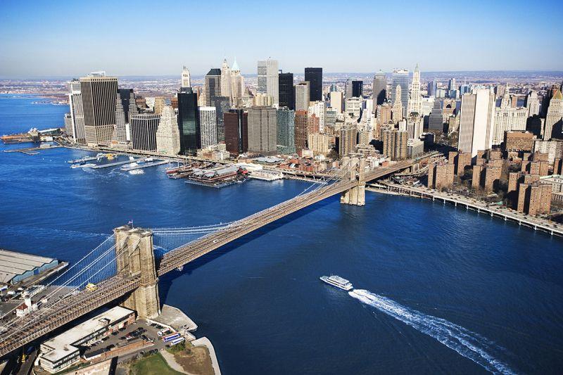 Carta da parati New York, Manhattan e Ponte di Brooklyn