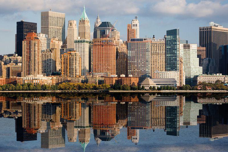 Carta da parati New York, Manhattan Hudson River