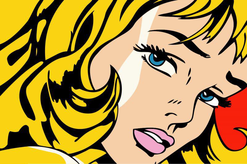 Carta da parati Fumetto Viso Donna