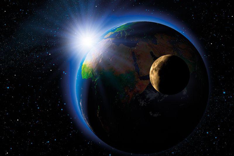 Carta da parati Terra e Luna